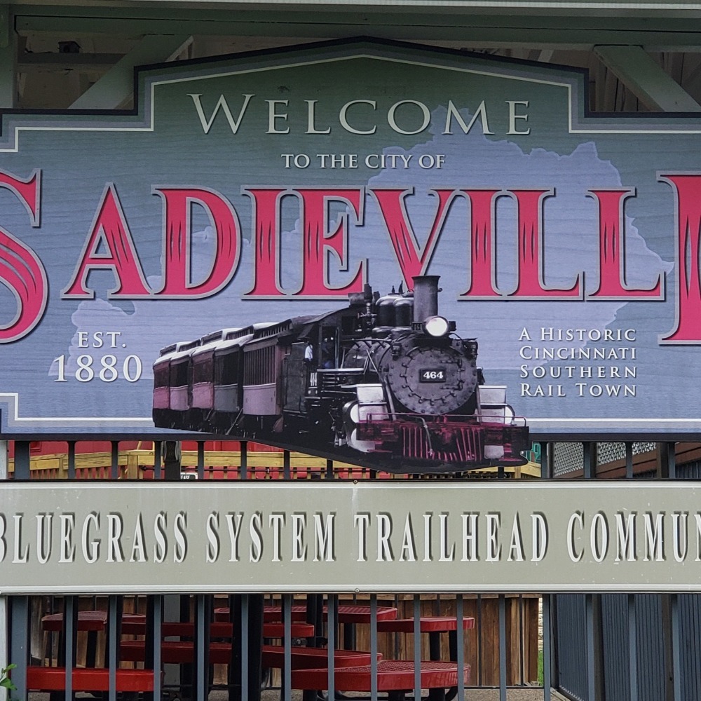 Sadieville Sign with Train