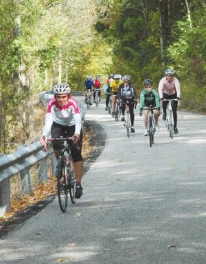 Cyclists on Davis Rd